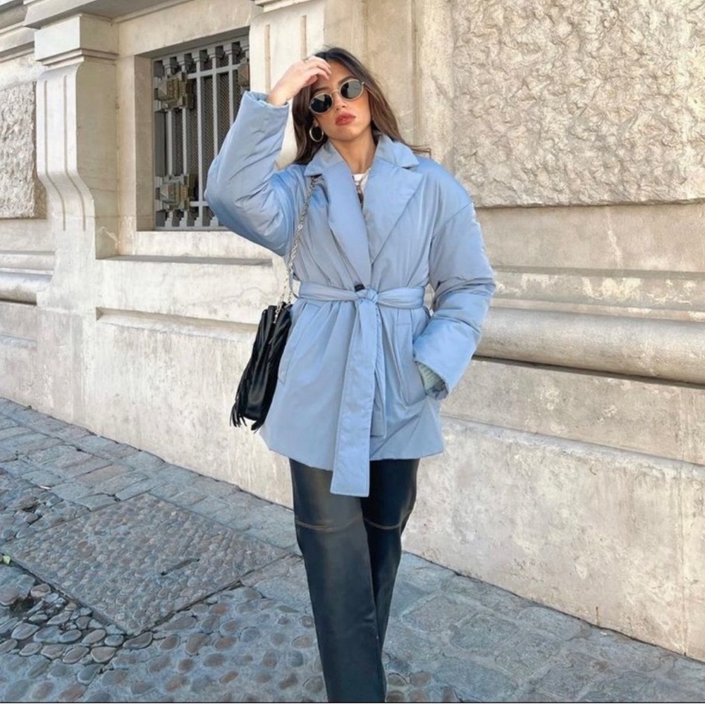 Zara puffer belted jacket